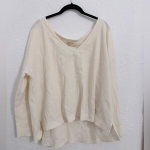 Pilcro Cream Textured Knit Top
